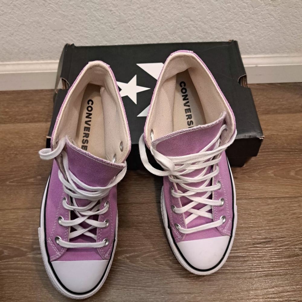 All Star Converse Rare Lilac High Top Women Sneaker Shoes US 9.5 - Picture 7 of 10
